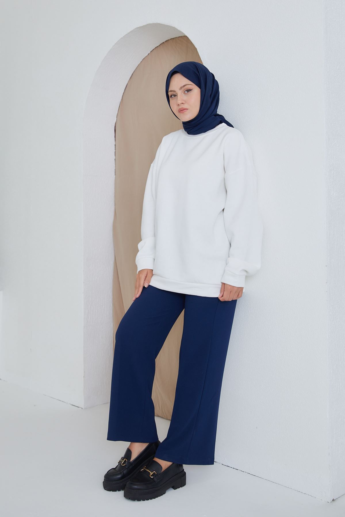 Düğmeli Pantolon-Lacivert