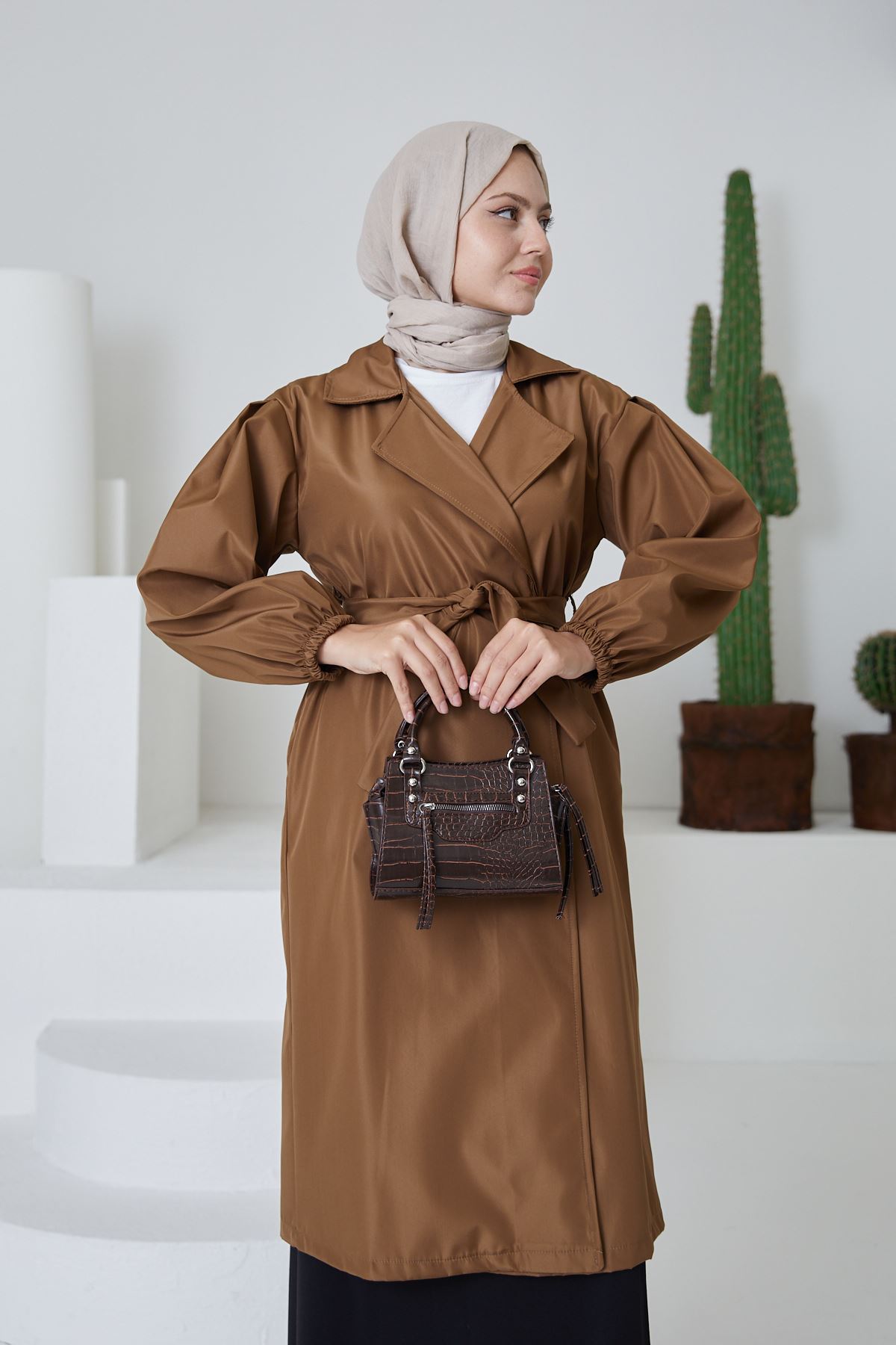 Kuşaklı Trençkot-Kahve