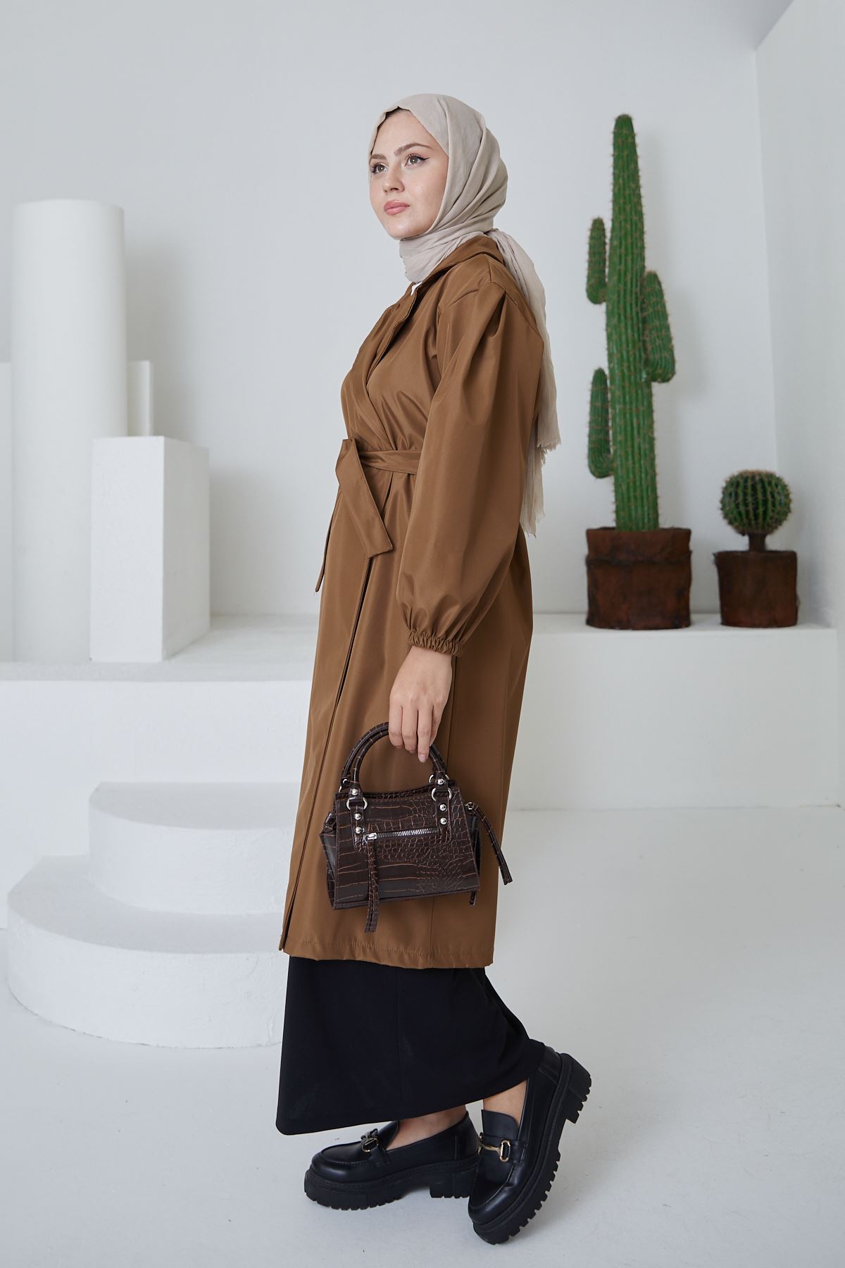 Kuşaklı Trençkot-Kahve