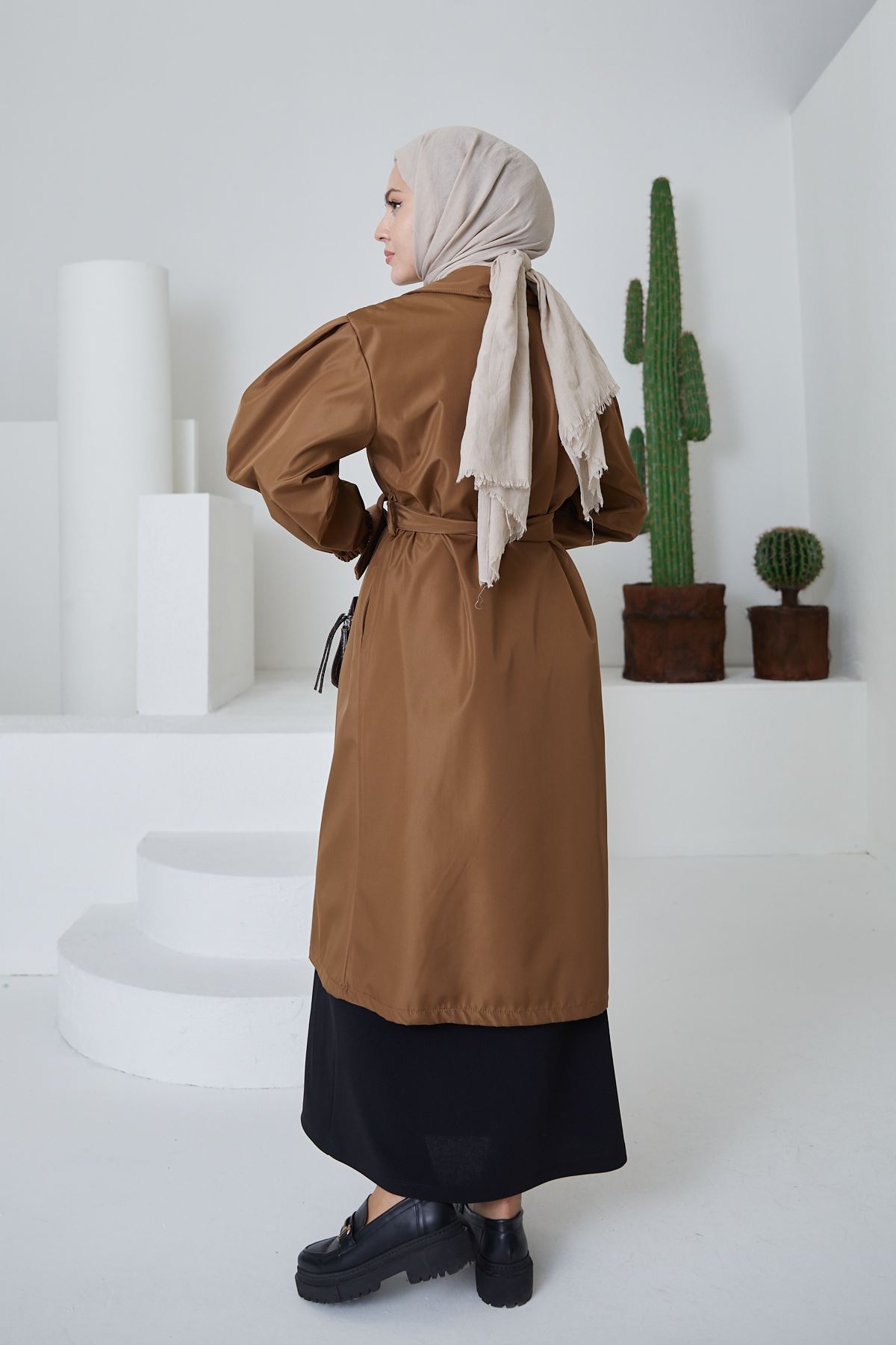 Kuşaklı Trençkot-Kahve