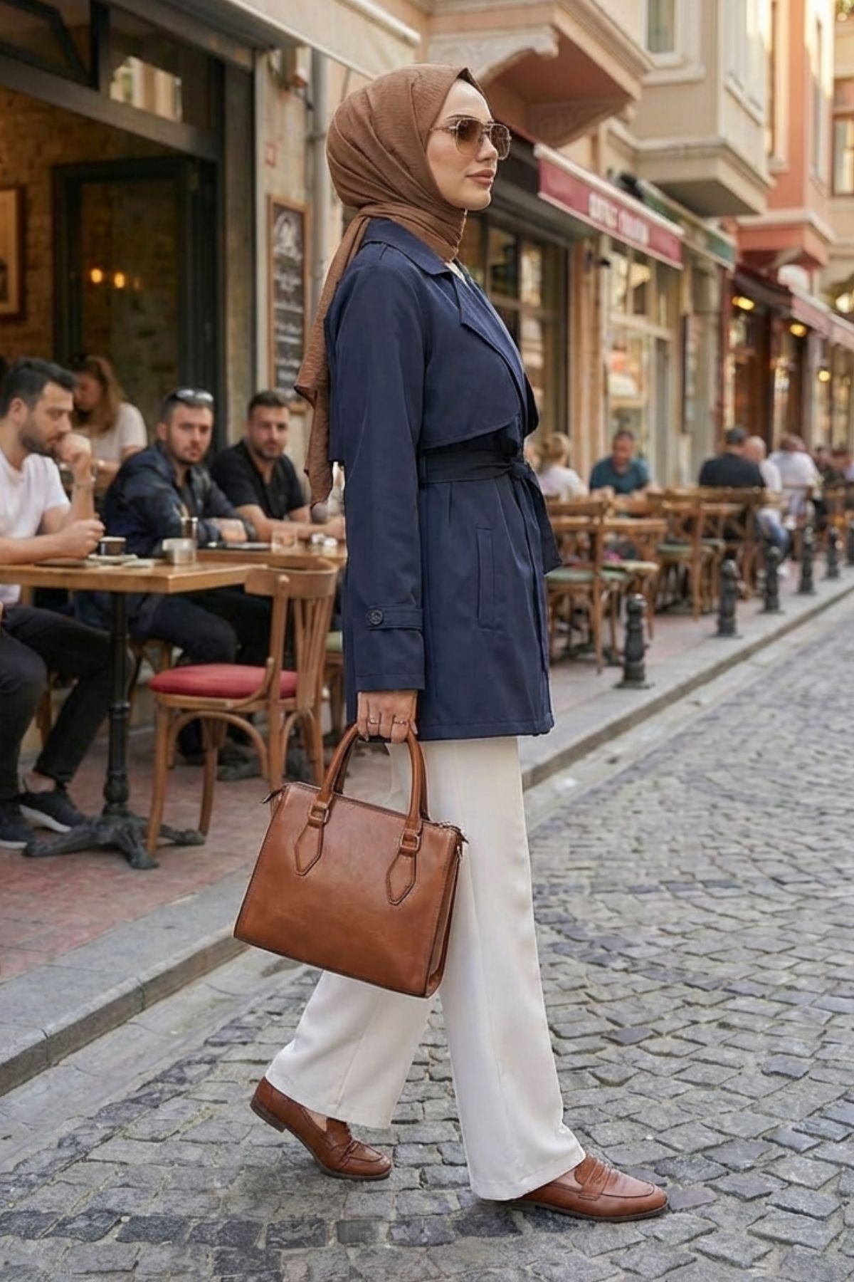 Aller Detay Kısa Trençkot-Lacivert