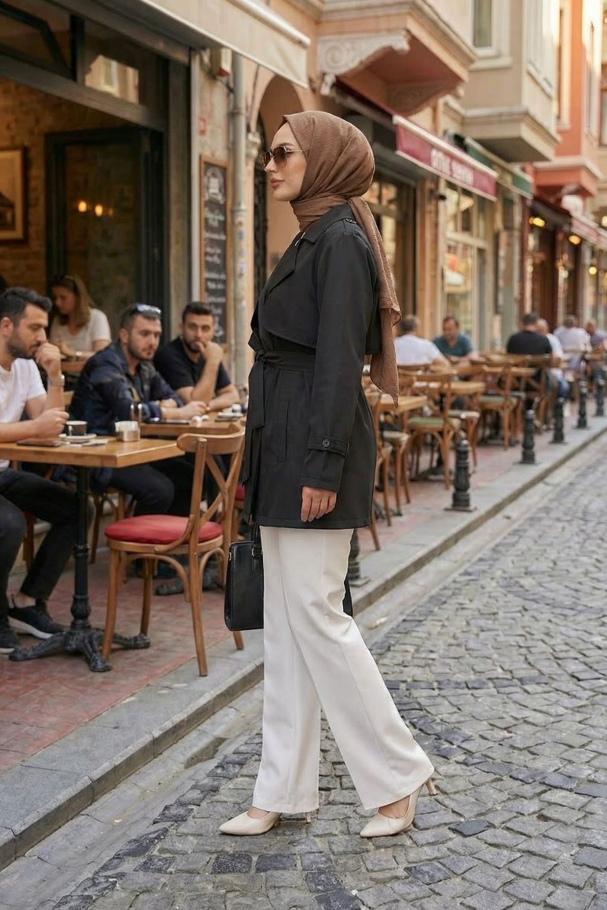 Aller Detay Kısa Trençkot-Siyah