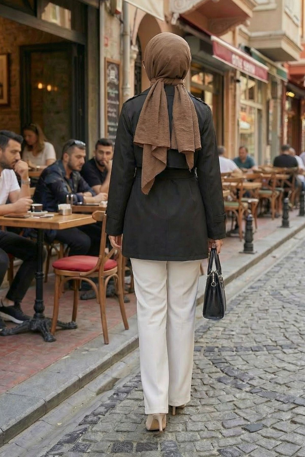 Aller Detay Kısa Trençkot-Siyah