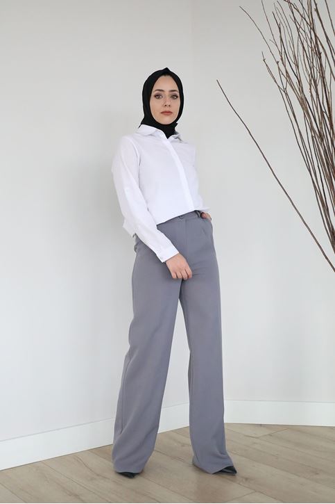 Retro Palazzo Pantolon-Gri