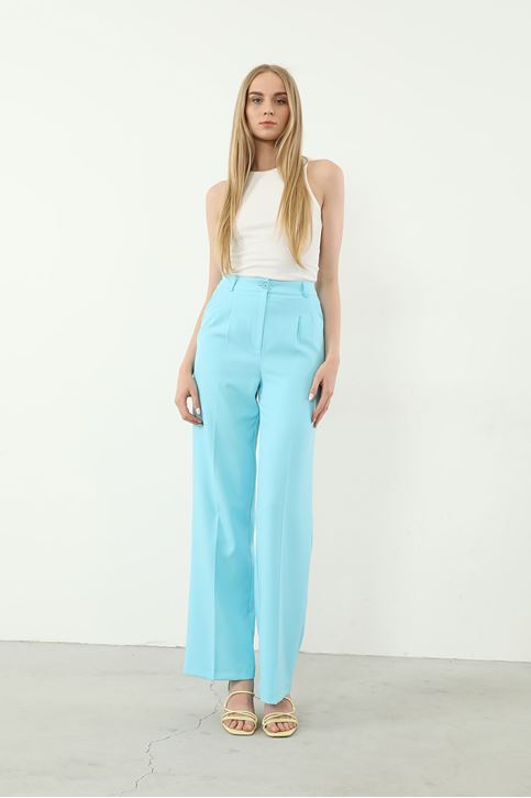 Retro Palazzo Pantolon-Turkuaz