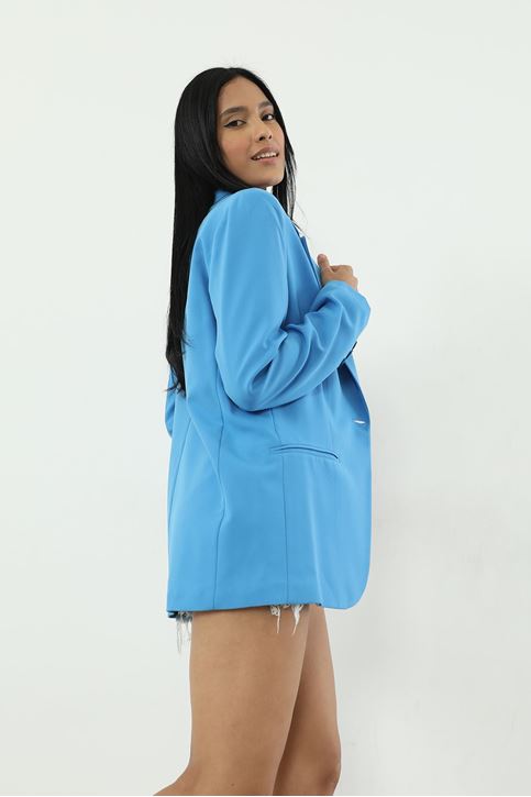 Retro Palazzo Ceket-Koyu Mavi