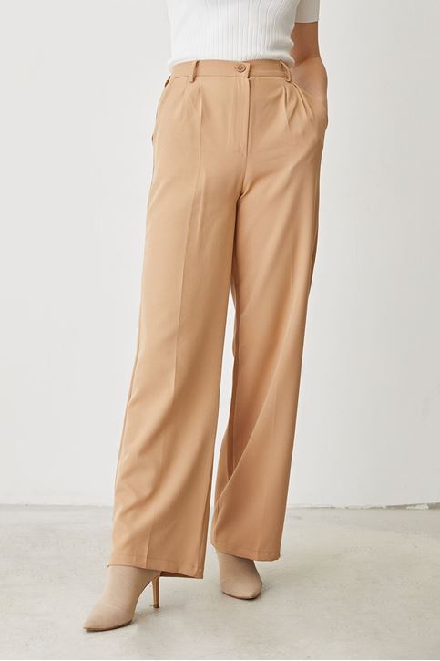 Retro Palazzo Pantolon-Karamel