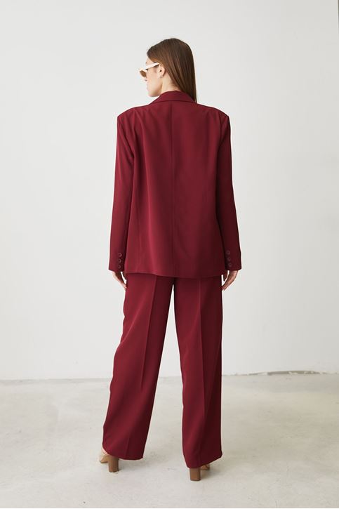 Retro Palazzo Takım-Bordo