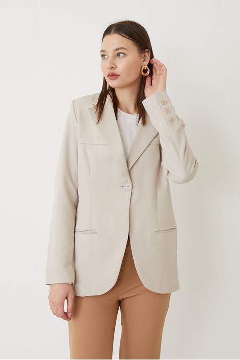 Retro Palazzo Ceket-Açık Gri