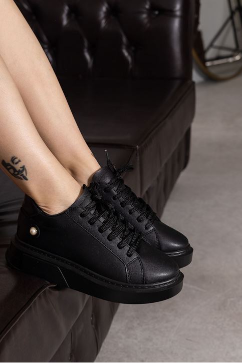 Kalın Taban Spor Ayakkabı-Siyah