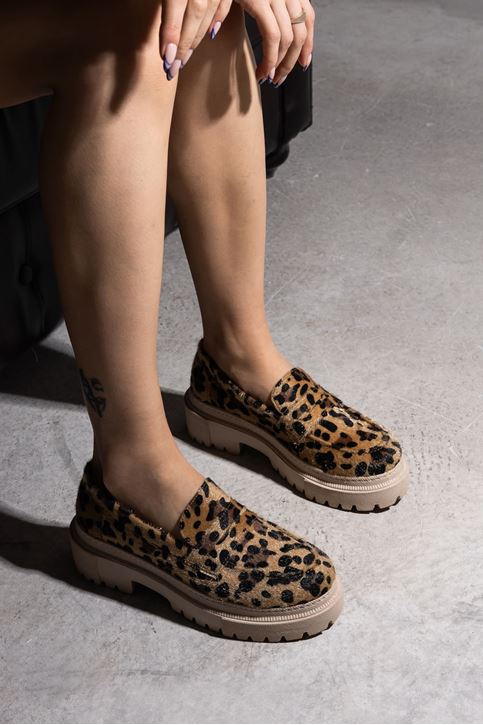 Kalın Taban Ayakkabı-Leopar