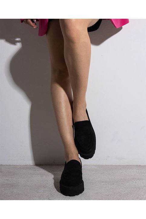 Kalın Taban Ayakkabı-Siyah