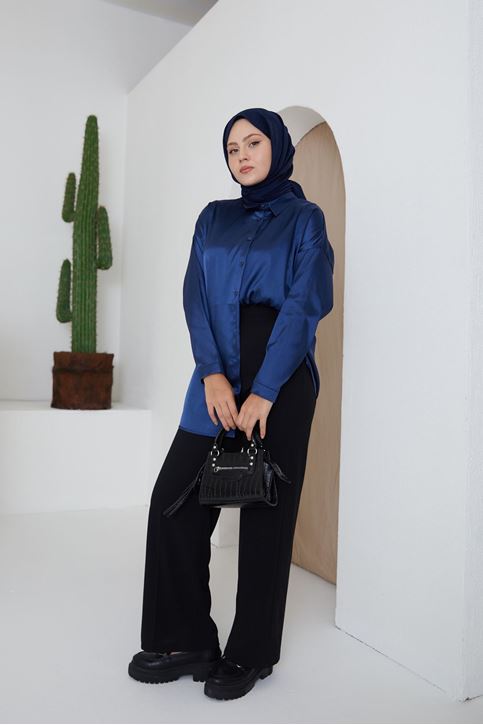 Düğmeli Pantolon-Siyah