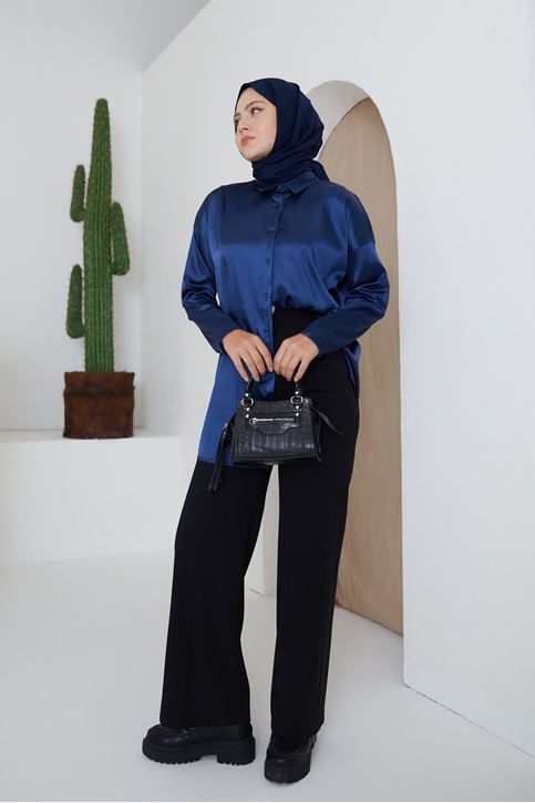 Düğmeli Pantolon-Siyah