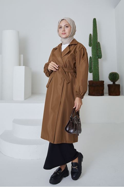 Kuşaklı Trençkot-Kahve