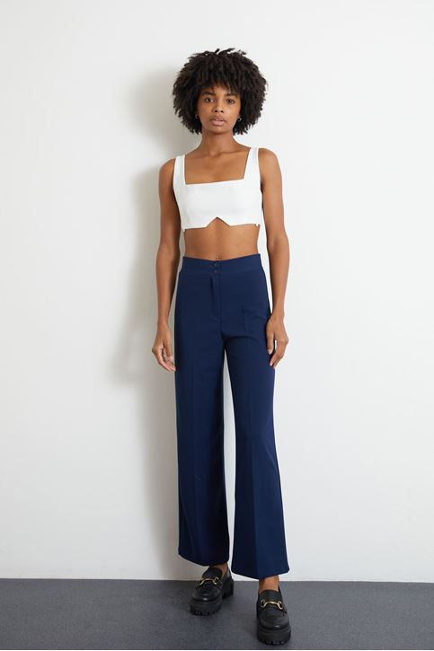 Düğmeli Pantolon-Lacivert