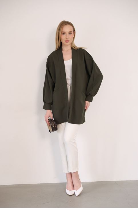 Cep Detay Atlas Hırka-Haki