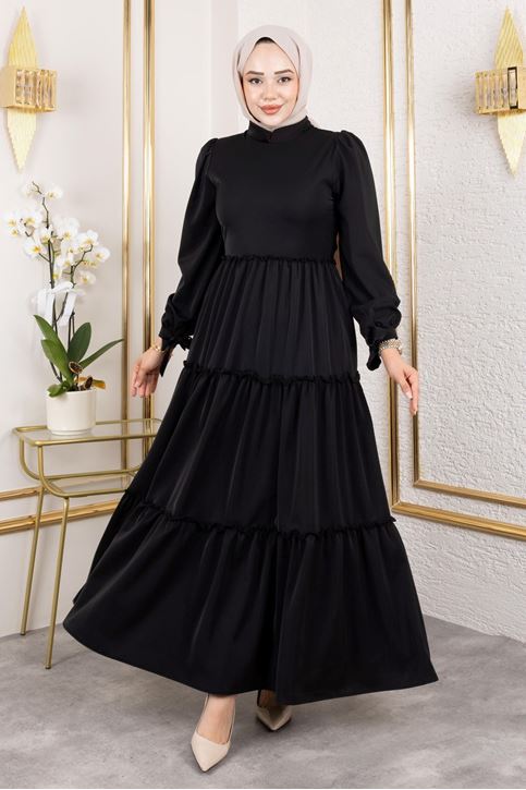 Kat Kat Bible Elbise-Siyah