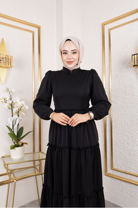 Kat Kat Bible Elbise-Siyah