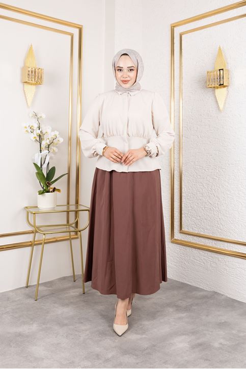 Bel Büzgülü Tunik-Taş