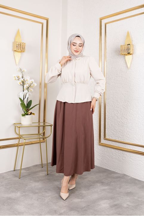 Bel Büzgülü Tunik-Taş