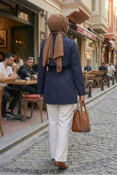 Aller Detay Kısa Trençkot-Lacivert