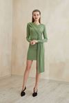 Kadın Büzgülü Şal Detaylı Elbise Yeşil
