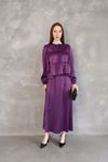 Yaka Biye Detay Etekli Takım-Mor
